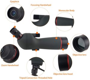 Gumo 20-60x60 Spotting Scope with Tripod,HD BAK4 Prism Full Multi-Coated Lens