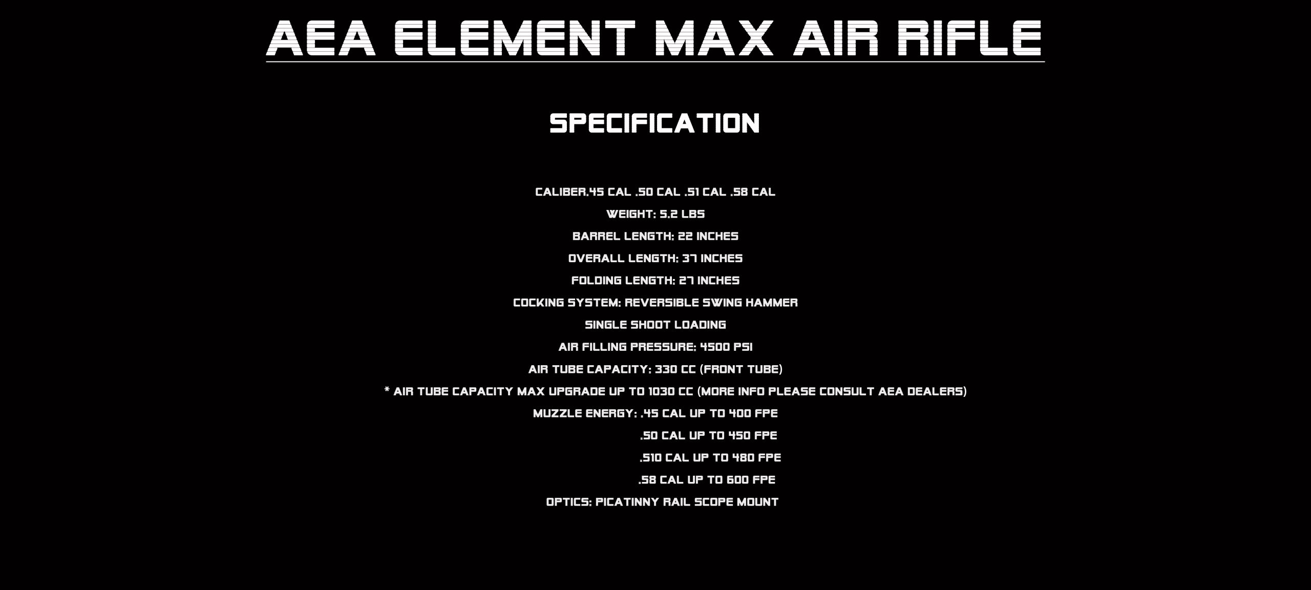 AEA Precision Airgun Element Max with Customized Upgrades