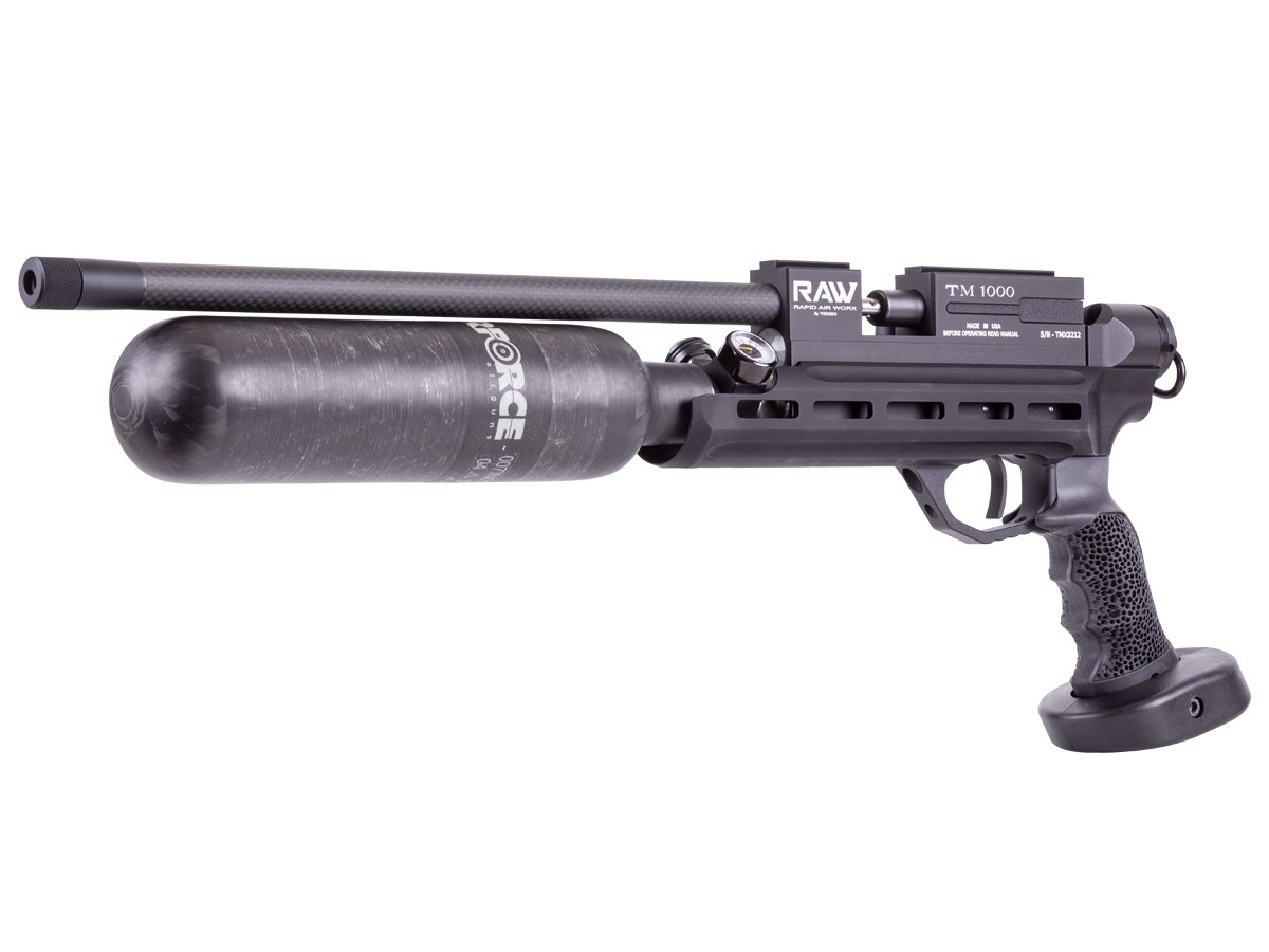 RAW Rapid Air Worx TM1000 Chassis PCP Pistol, Carbon Fiber Bottle